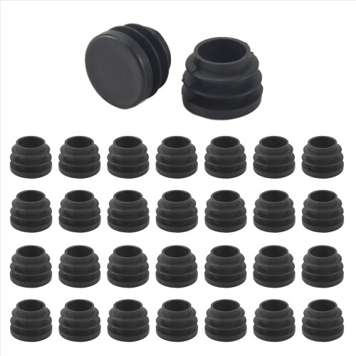 Runde bordstolben Rørindsats Endekappe 19 mm Dia 30 stk. Sort 2