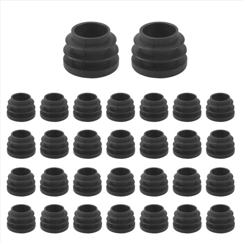 Runde bordstolben Rørindsats Endekappe 19 mm Dia 30 stk. Sort 1