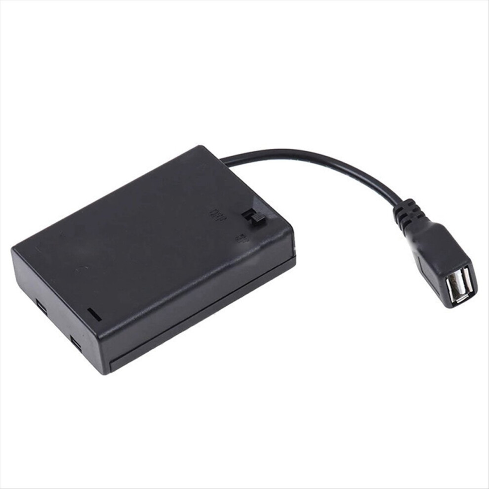 3Xaa Battery Case With Cover&Switch Connected To Usb Female Connector 4852209379731