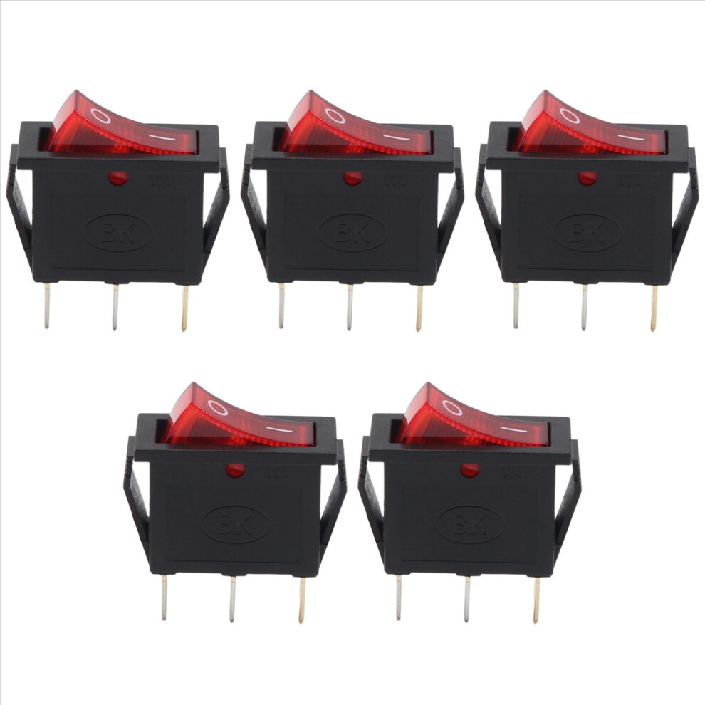 Ac 16A/250V 20A/125V Illuminated Spst Boat Rocker Switch X 5 Pcs 4852209383264