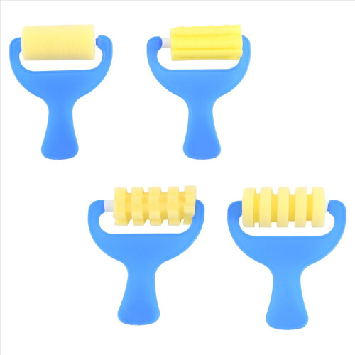 Σετ 4 τμχ Πινέλο Σφουγγάρι Ρολό DIY Πινέλα ζωγραφικής για παιδιά 2