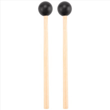 2 ks Mäkké gumené palice Drevená rukoväť Bell Mallets Black