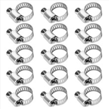 15 stk. rustfri stål 8 mm til 12 mm slangeklemmer, clips og fastgørelsesklemmer