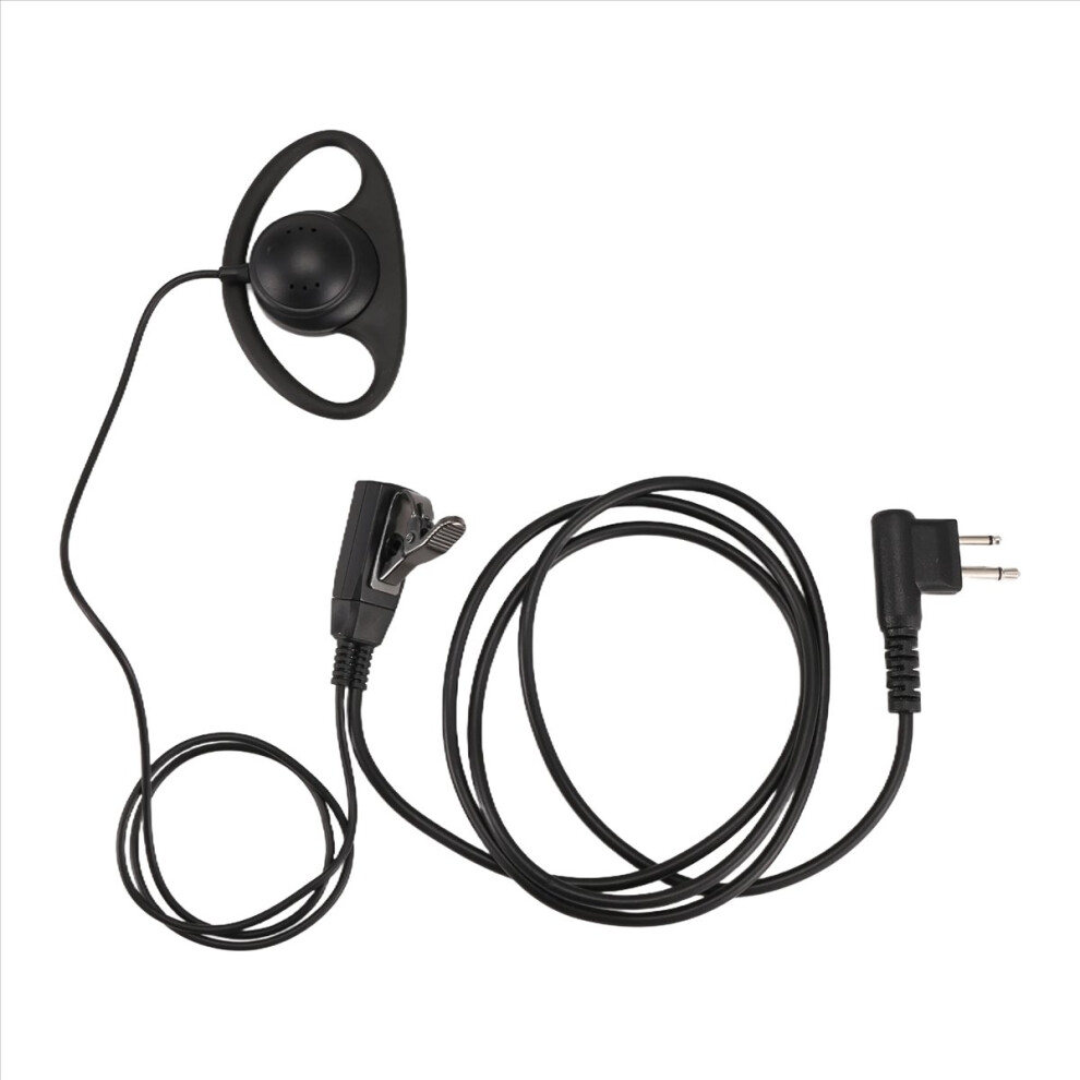 2 Pin Advanced D Shape Clip-Ear Ptt Headset Earpiece Mic 4852209388559