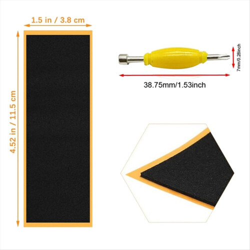 12-pack vingerbord griptape kleverige schuimsticker + schroevendraaiertool 2