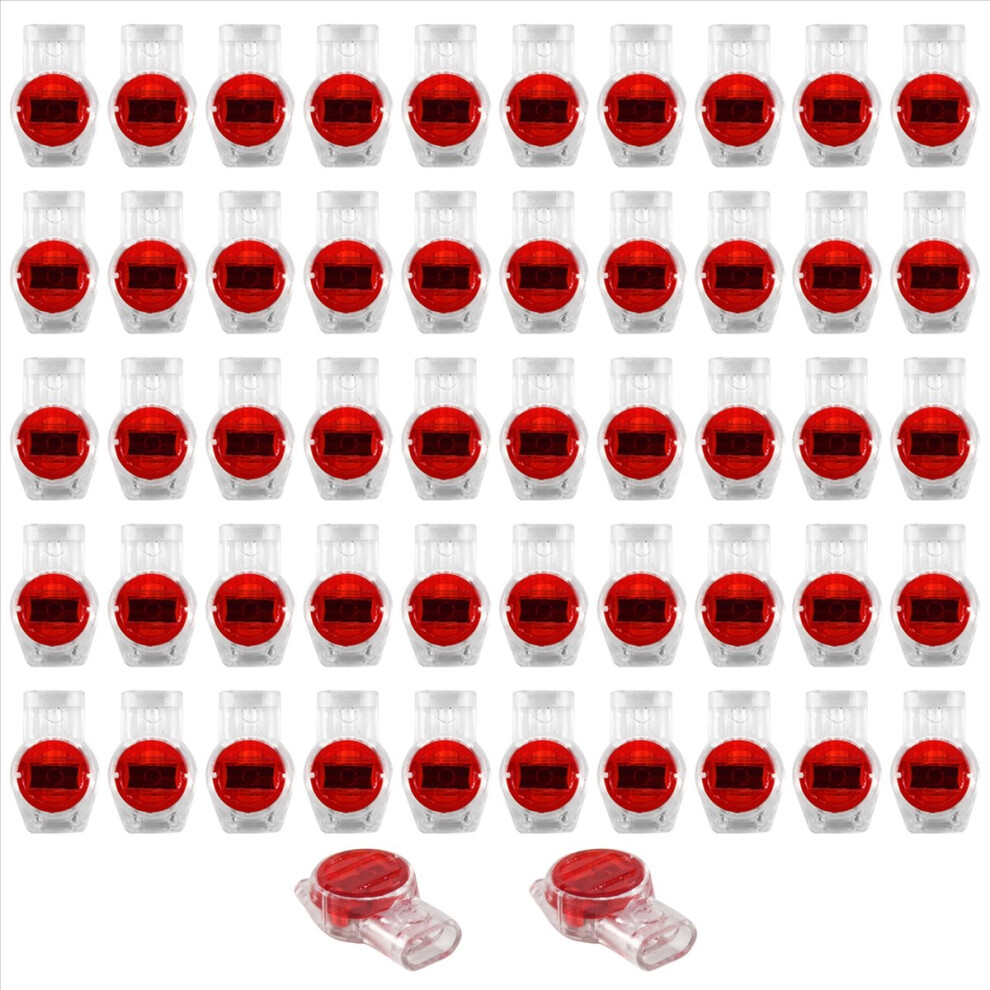 Umærket 55 Pieces Gel Splice Ur Connector 3 Port Wire Connectors +Clear Red