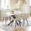 Joolihome Extendable Dining Table,120-160 cm Marble Effect Rectangular Kitchen Table for Dining Room, Kitchen,Restaurant 7