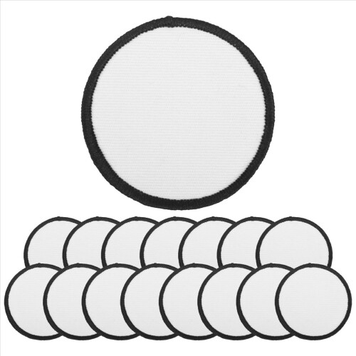 16 Pieces Sublimation Patch Blanks Quality Fabric Iron-on Circular 1