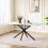 Joolihome Extendable Dining Table,120-160 cm Marble Effect Rectangular Kitchen Table for Dining Room, Kitchen,Restaurant 9