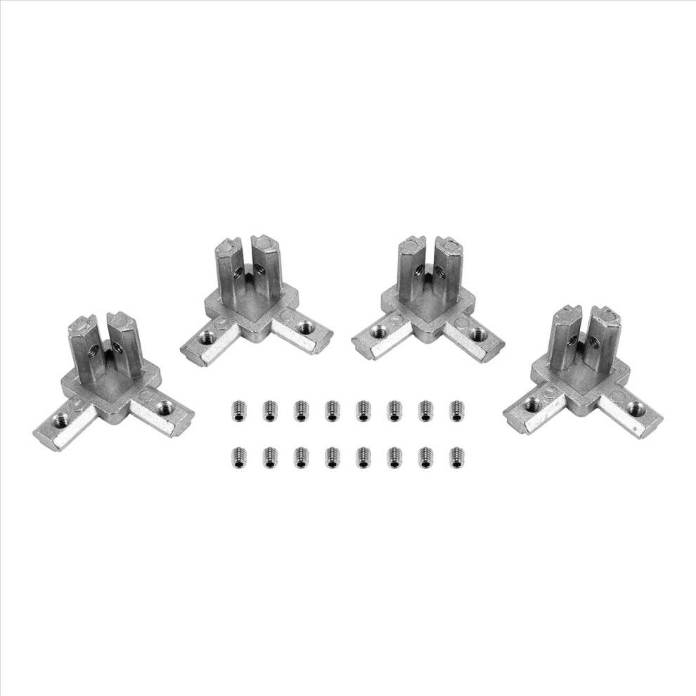 4Pc 2020 Series 3 Way End Bracket For European Standard 6Mm T Slot 4852209303897