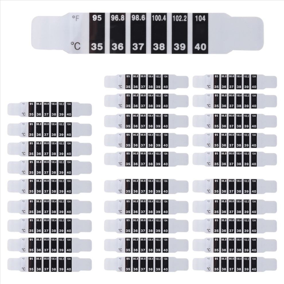 Umã¦Rket 30 Pcs Forehead Thermometer Strips Reusable Stickers Discoloration