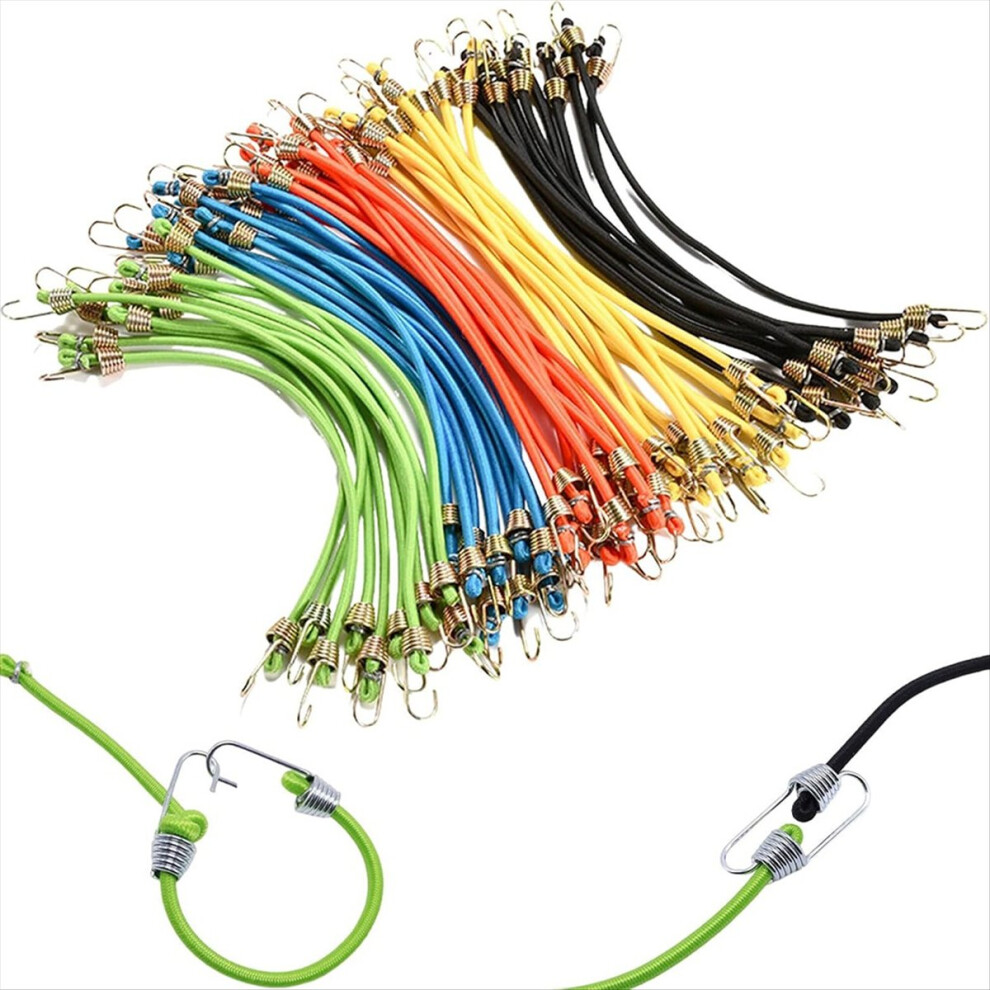Small Bungee Cords With Hooks 12 Pack,Adjustable Rubber Elastic Cords 4852209302708
