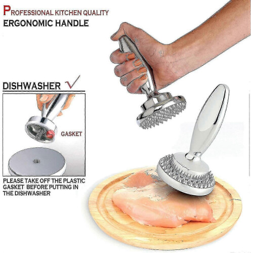 Reversible Meat Tenderizer and Double-Sided Pounder, Meat Tenderizer Mallet, Marinade Making Tool S20241 1