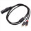 Stereo Audio Cable Amplifier Mixing Plug AV Cable 1M 2
