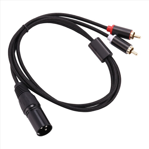 Stereo Audio Cable Amplifier Mixing Plug AV Cable 1M 2