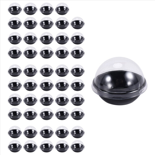 50 Pack Clear Plastic Mini Cupcake Container,for Mini Muffin Macaron