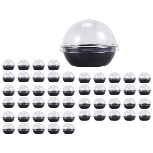 50 Pack Clear Plastic Mini Cupcake Container,for Mini Muffin Macaron 1