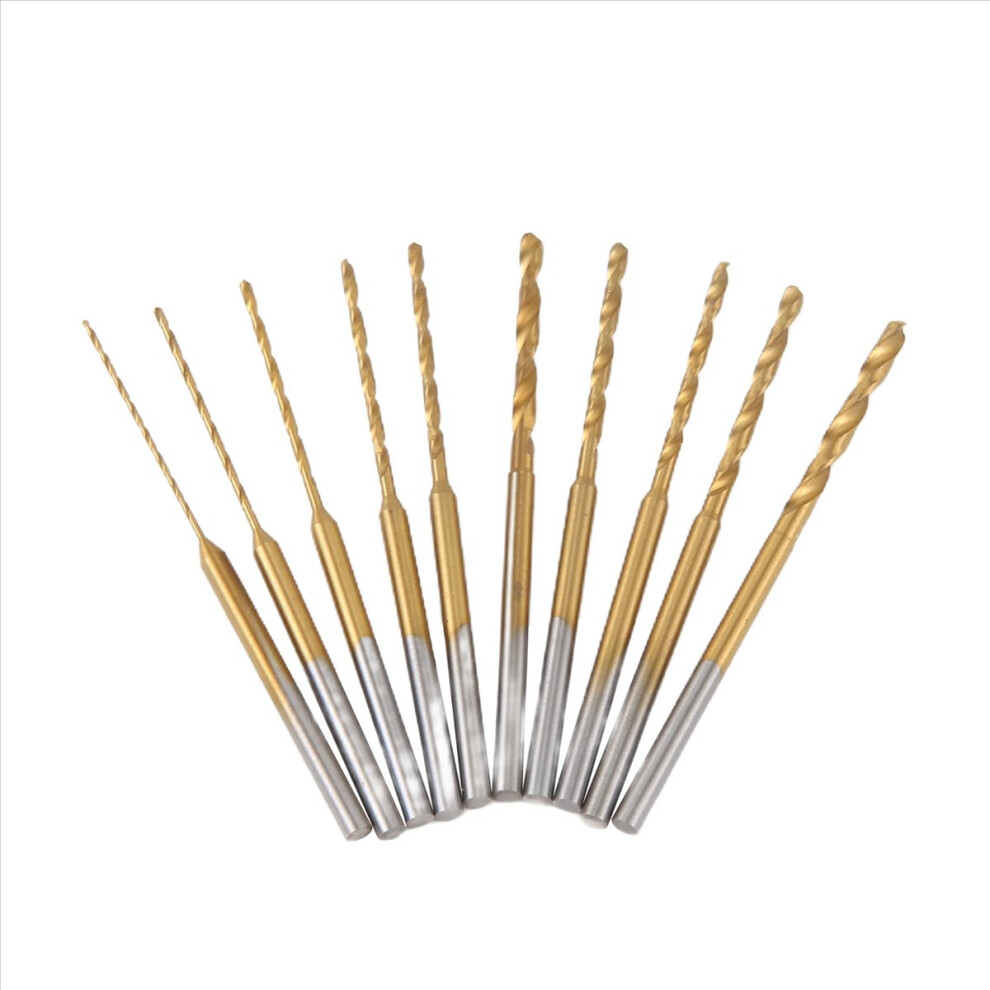 Micro-Twist Drill Bit Set-10Pcs 0.6Mm-2.2Mm Tiny Drill Bit 2.35 Shank 4852209317481