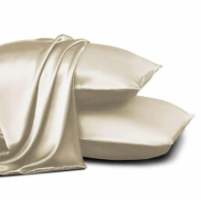 Satin Silk Pillow Cases, 50x75cm, Cream
