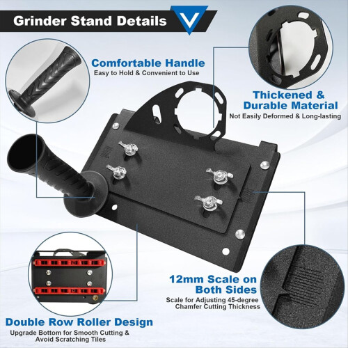 Herramienta para biselar azulejos de 45 grados, soporte para amoladora angular 2