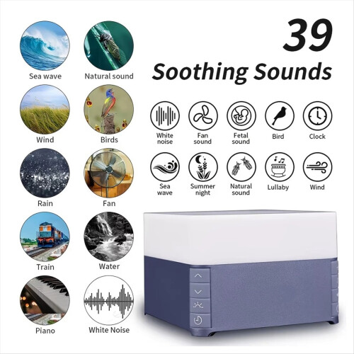 White Noise Machine Slaaphulp 39 Liedjes Rustgevende Geluiden Blauw 1