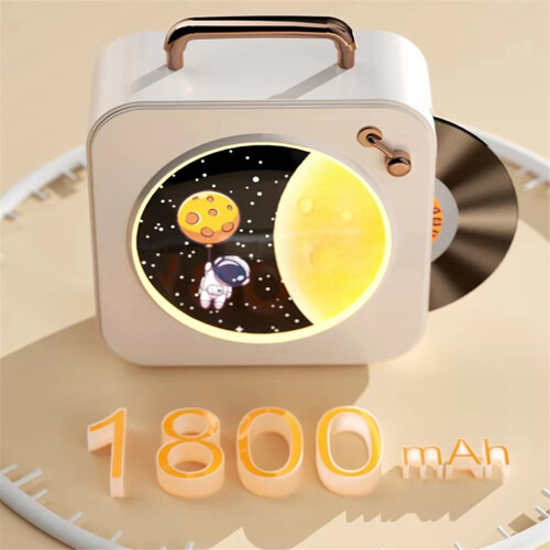 Vintage Bluetooth Vinyl Record Small Stereo Home CD Player Yellow 1
