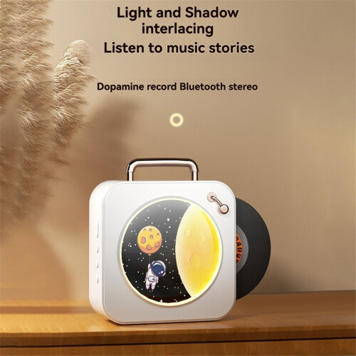 Vintage Bluetooth Vinyl Record Small Stereo Home CD Player Yellow 2