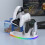 For Desktop Storage Stand Controller Stand with RGB Lights White 7