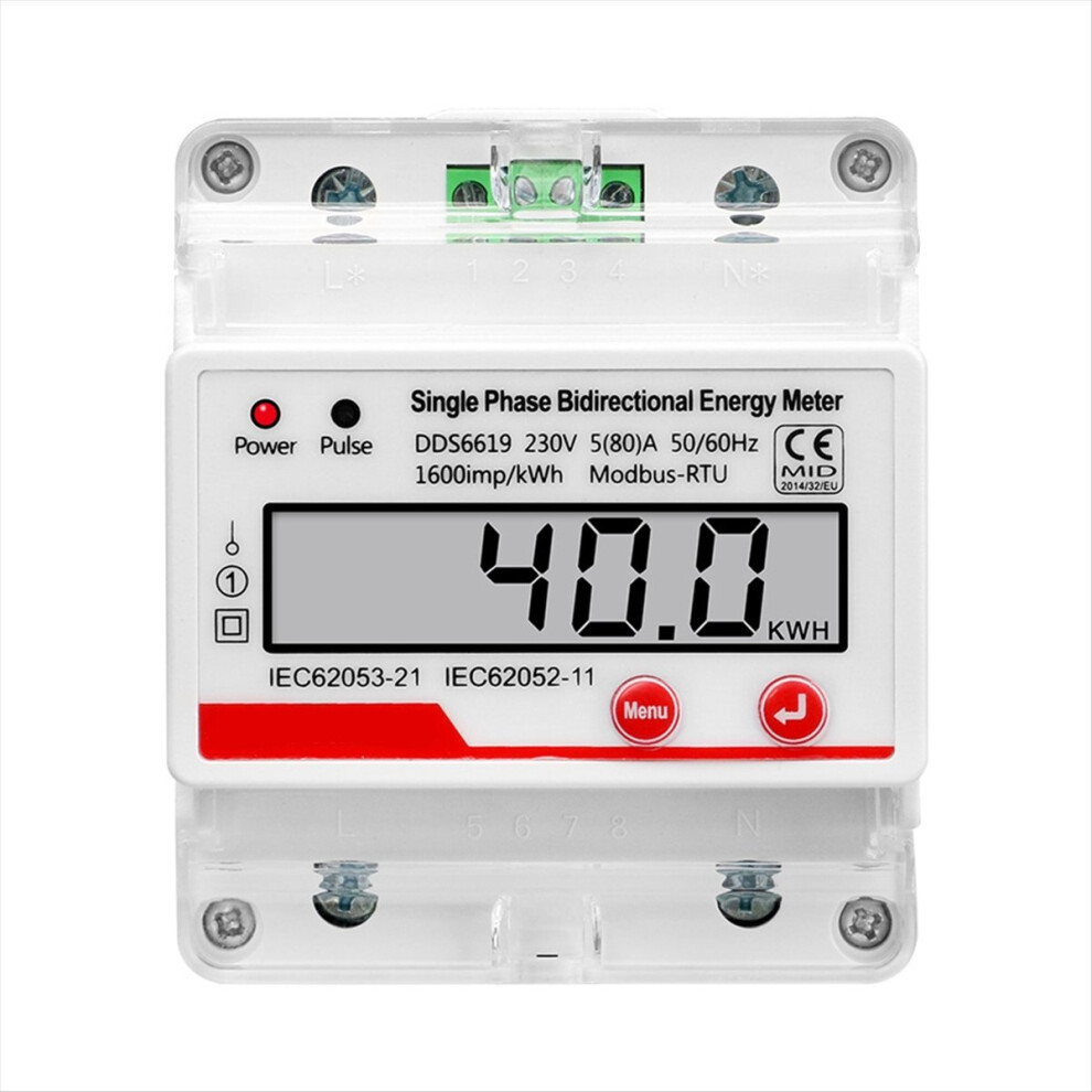 Ac 230V 4P Single Phase Bidirectional Electricity Energy Meter 4852214021403