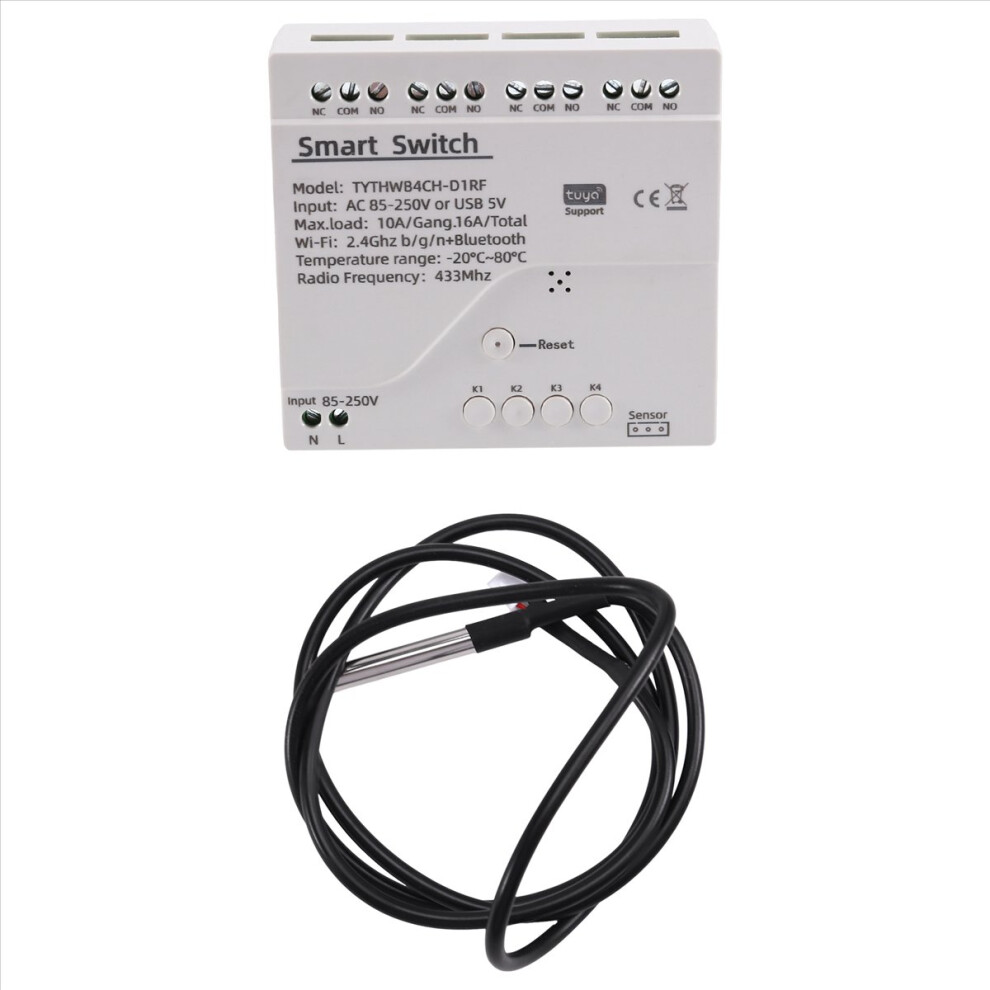 Tuya Wifi Smart Switch Temperature Sensor Monitor Switch 4851244648055