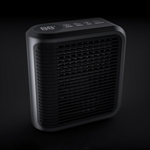Mini Fan Heater Πολυλειτουργικός Επιτοίχιος Θερμοσίφωνας Μαύρο βύσμα ΕΕ 2