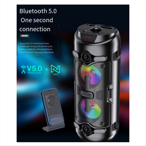 Wireless Bluetooth Column Portable Speaker Big Powerful Speaker 2