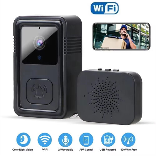 Wireless WiFi Doorbell Camera Video Two-Way Intercom Doorbell White 1