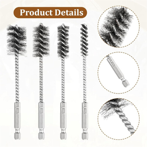 4 Pcs Wire Brushes for Drill Stainless Steel Bore Brush Set 1