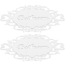 Raindrops 2 Pcs 浴室标 Unique Bathroom Sign Self-Adhesive Office