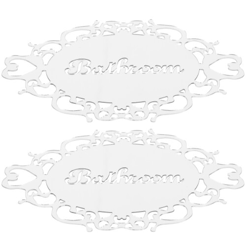 Raindrops 2 Pcs 浴室标 Unique Bathroom Sign Self-Adhesive Office