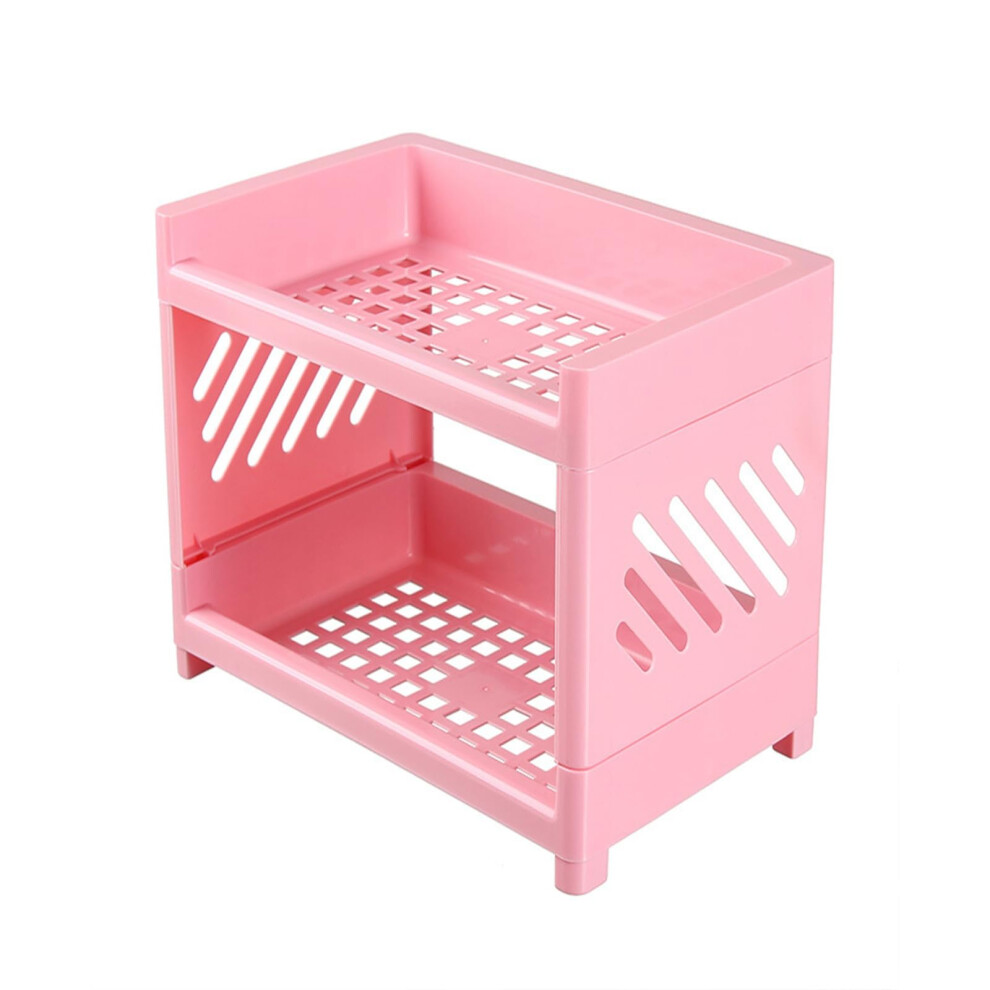 Red Rose Double Layer Cosmetic Organizer, 2-Tier Makeup Storage, Acrylic Vanity Organizer, Holds Brushes, 9X6x4 Inches