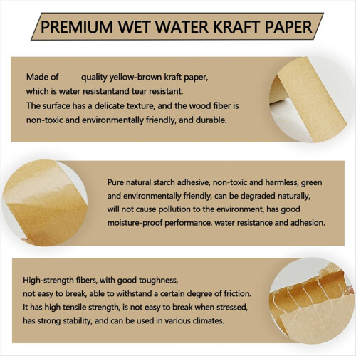 2-Pack versterkte watergeactiveerde gegomde kraftpapiertape 1