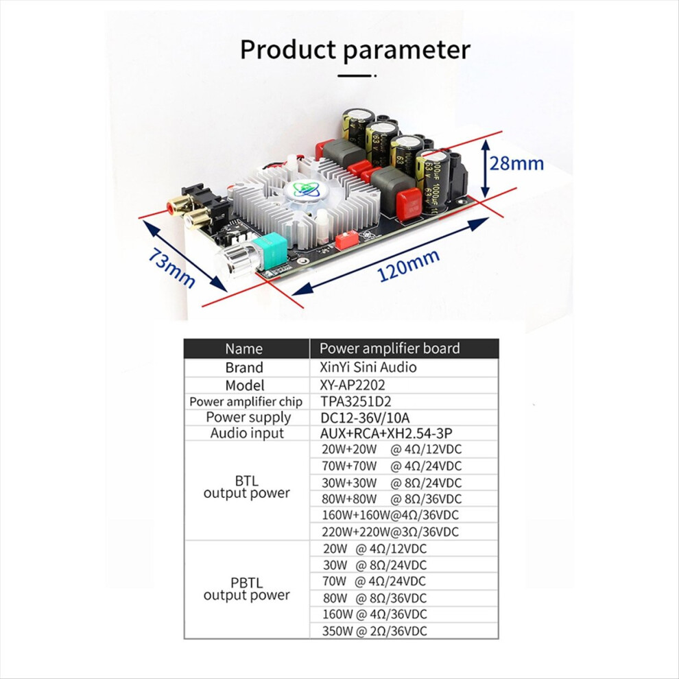 Tpa3251 Hifi Digital Amplifier Board 220Wx2 Bridge 350W Audio Amp B 4853721225377