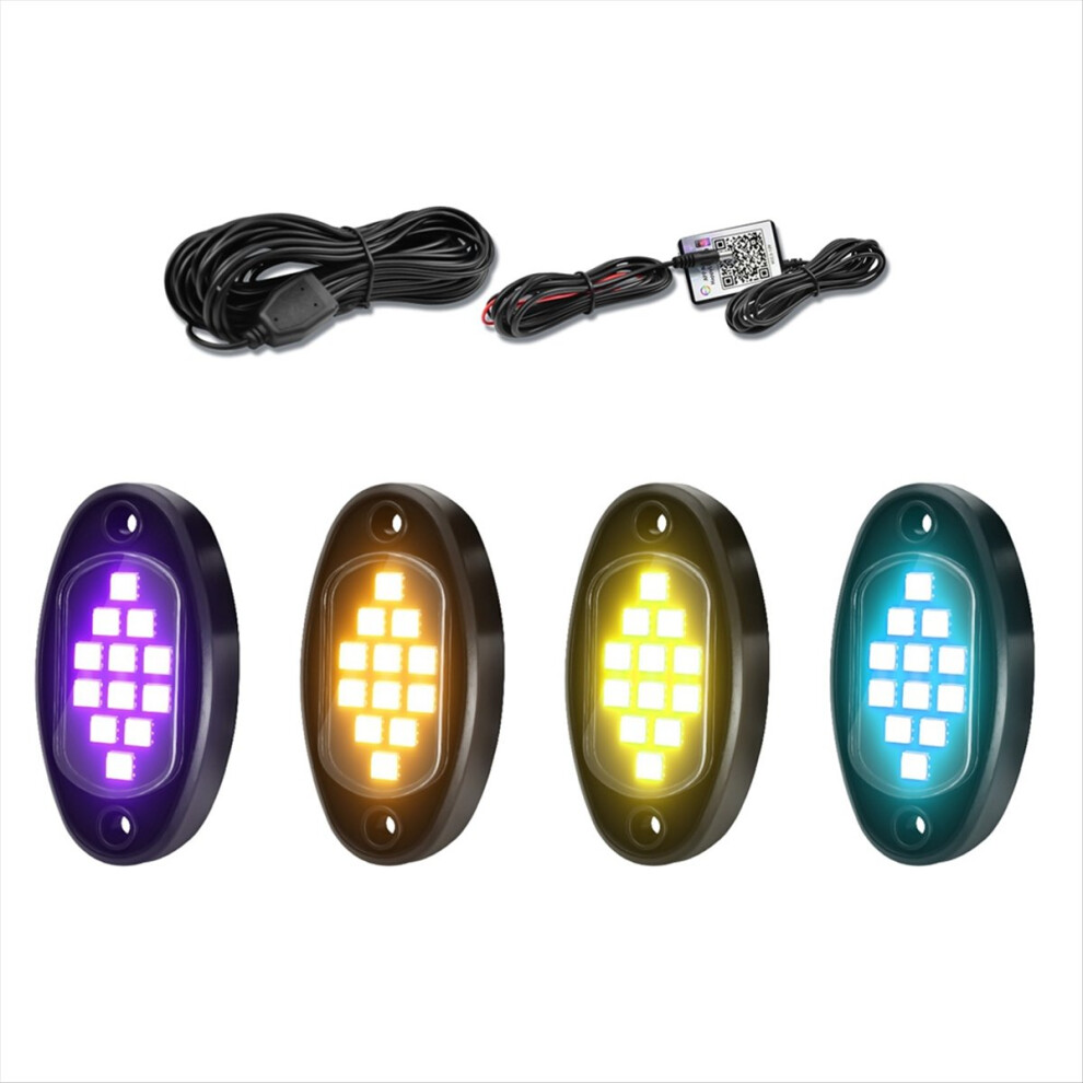 Rgb Led Rock Lights, Multicolor Lights For Atv Utv Suv,B 4853721247140
