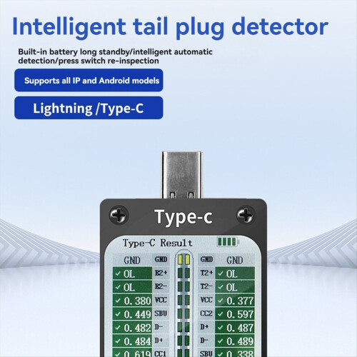 Ferramenta de detecção automática de plugues de cauda V68 com carregamento USB 1