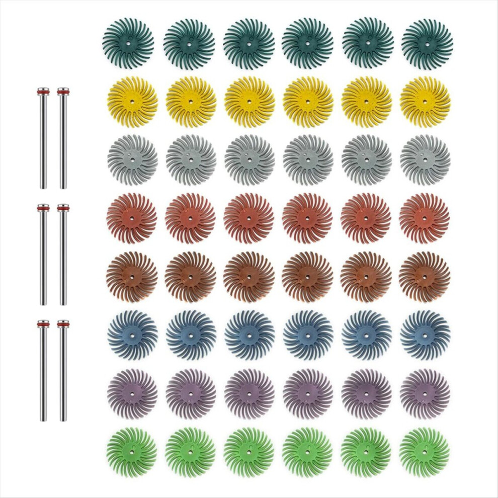 48Pcs 1 Inch Radial Bristle Disc Kit With 3Mm Shank For Rotary Tools 4853721223861