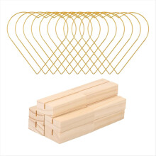 10Pcs 10 Inch Metal Floral Hoop Centerpiece with Wood Base
