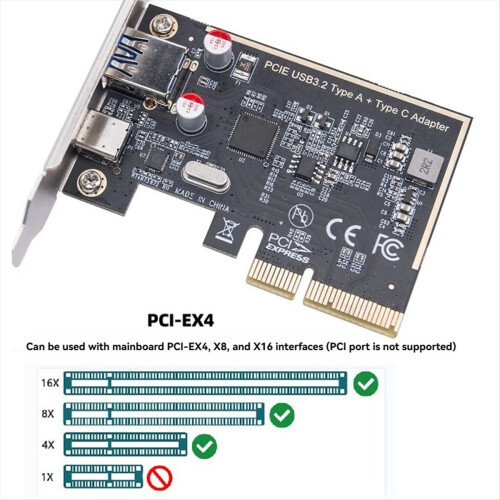 Adaptor PCI Express X4 3.2 GEN2 10G + Tip C 10G 2