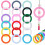 18Pcs Silicone Beadable O Rings with 2 Hole, Frames Silicone Pendant 5
