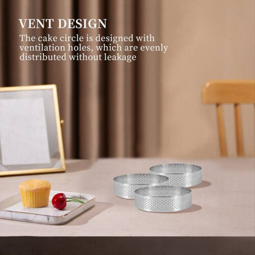 10Pack 8cm Edelstahl Torte Ringe Rund Torte Ringe Perforation