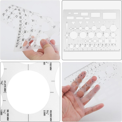 6pcs Circle Template for Drafting, Geometric Shape Stencils Circle 2