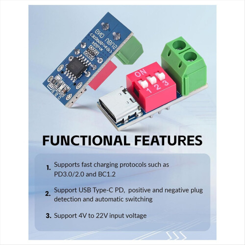 USB-C PD Trigger Board Modul PD/QC Decoy Fast Charging 2ks 2