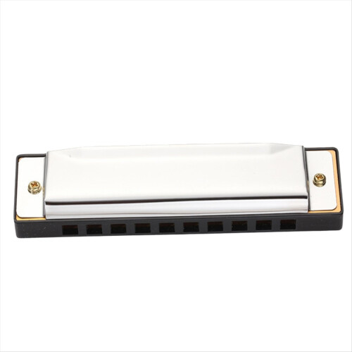 10 Hole Blues Harmonica C Key Instrument Εκπαιδευτικό Παιχνίδι Ασημί 2
