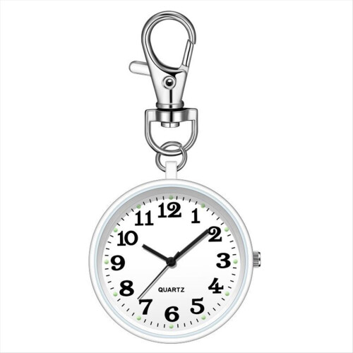 Relógio de bolso com clipe e fivela de chave para enfermeiras, branco + branco 1